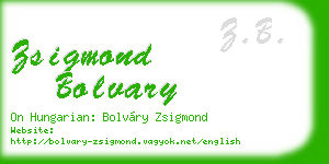 zsigmond bolvary business card
